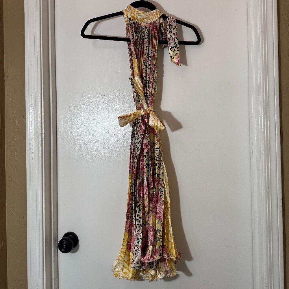 Vintage Bahamas Halter Dress – Size Small – Knee Length – Unique Patchwork Print